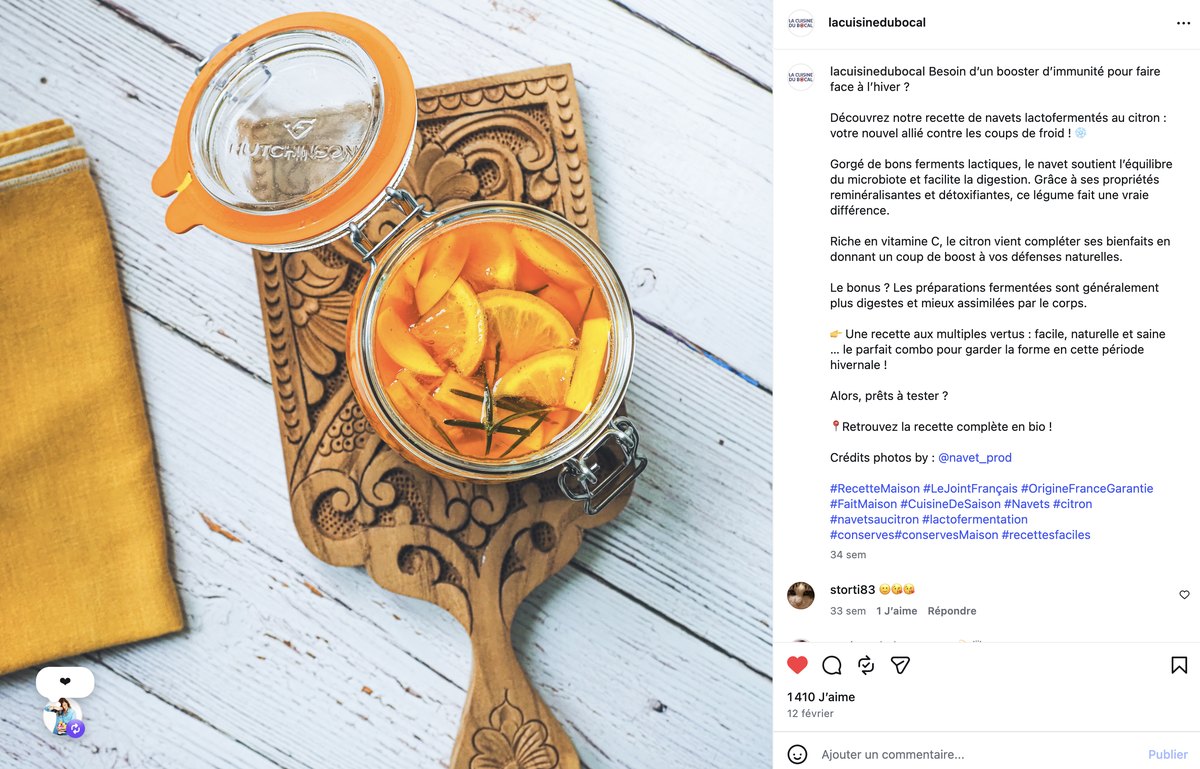 Publication des navets lactofermentés au citron