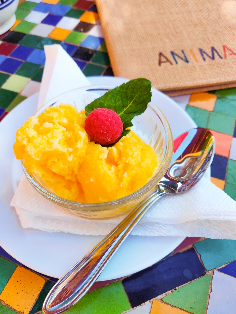 Glace colorée dégustée à Anima près de Marrakech